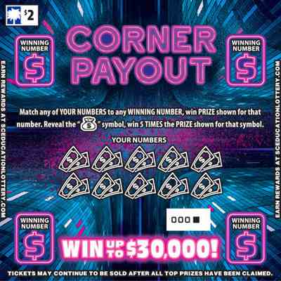 Corner Payout scratchcard - game number #1620 - front