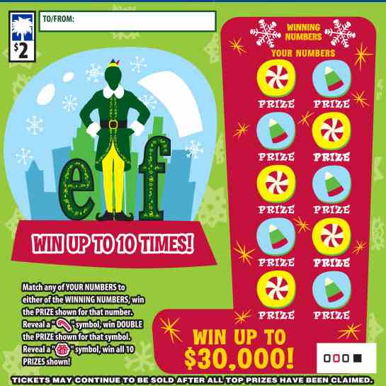 Elf scratchcard - game number #1643 - front