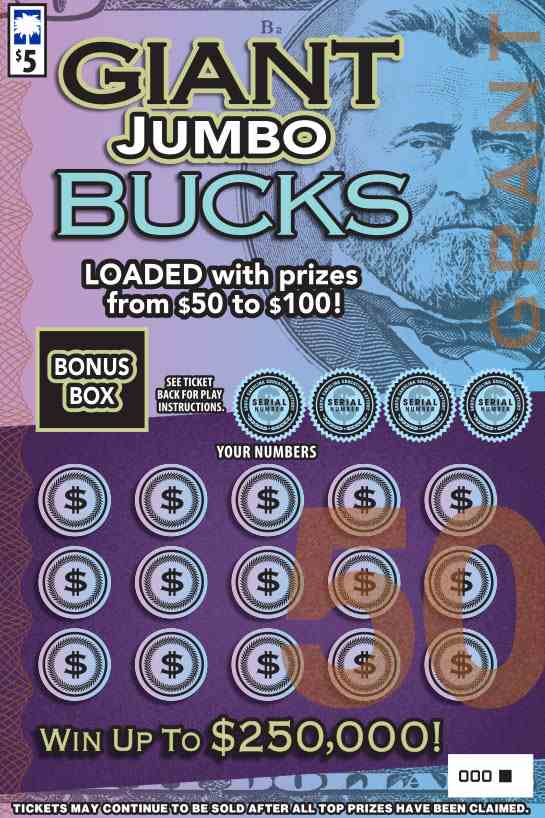 Giant Jumbo Bucks scratchcard - game number #1434 - front