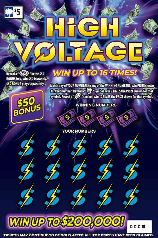 High Voltage scratchcard - game number #1694 - front