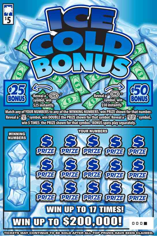Ice Cold Bonus scratchcard - game number #1619 - front