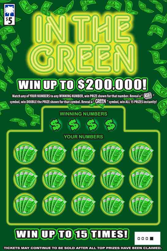 In The Green scratchcard - game number #1618 - front