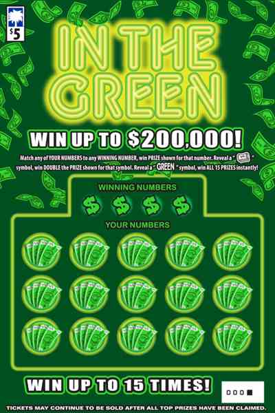 In The Green scratchcard - game number #1618 - front