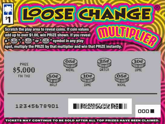 Loose Change Multiplier scratchcard - game number #1654 - front-scratched