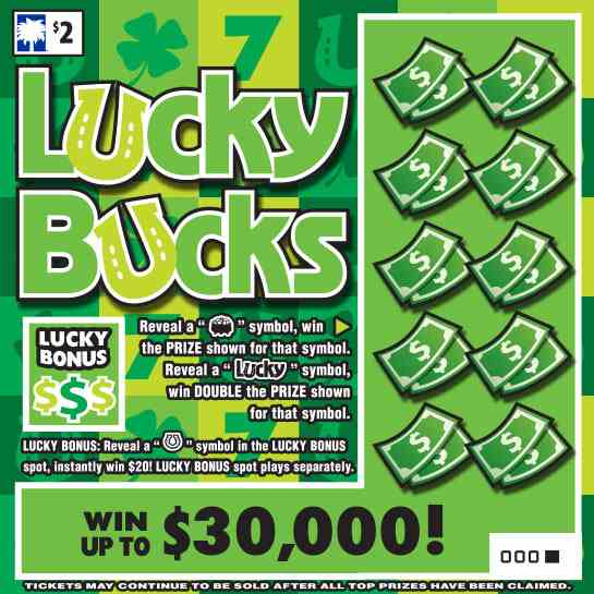 Lucky Bucks scratchcard - game number #1581 - front
