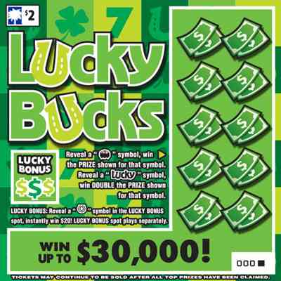 Lucky Bucks scratchcard - game number #1581 - front