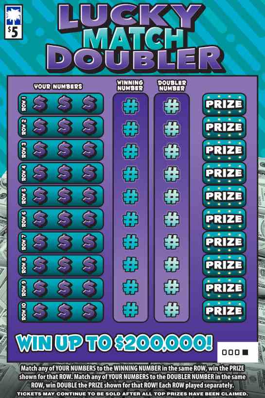 Lucky Match Doubler scratchcard - game number #1656 - front