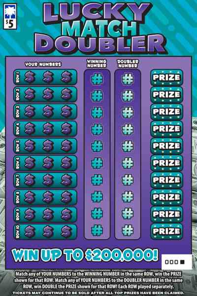 Lucky Match Doubler scratchcard - game number #1656 - front
