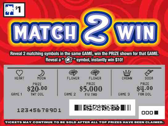 Match 2 Win scratchcard - game number #1646 - front-scratched