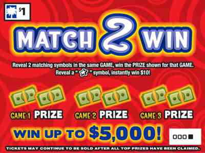 Match 2 Win scratchcard - game number #1646 - front