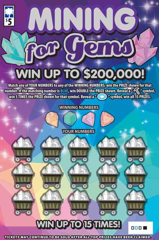Mining For Gems scratchcard - game number #1592 - front