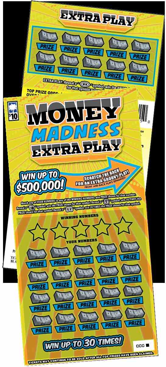 Money Madness Extra Play scratchcard - game number #1615 - front