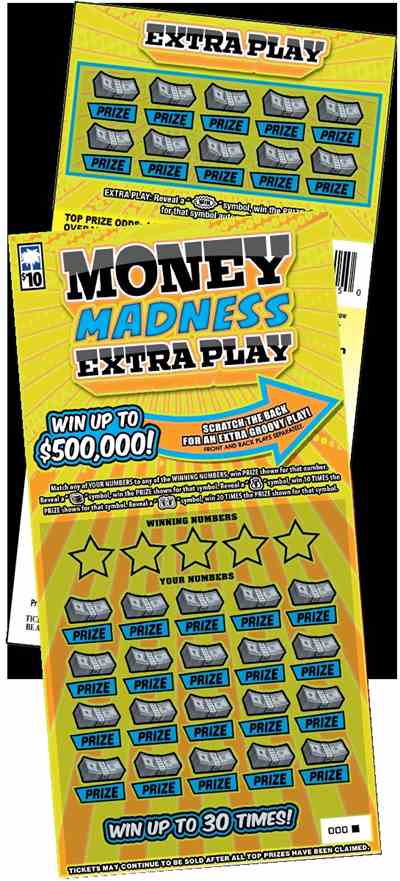 Money Madness Extra Play scratchcard - game number #1615 - front