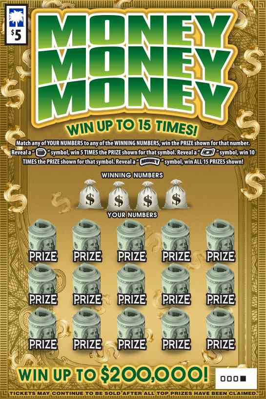 Money Money Money scratchcard - game number #1608 - front