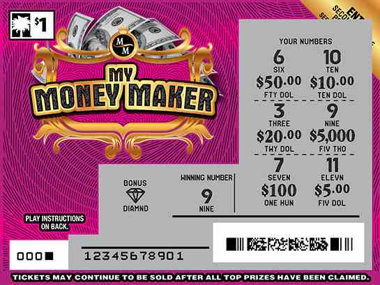 My Money Maker scratchcard - game number #1635 - front-scratched