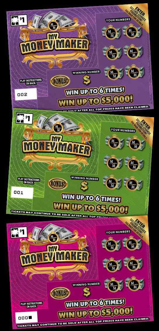 My Money Maker scratchcard - game number #1635 - front