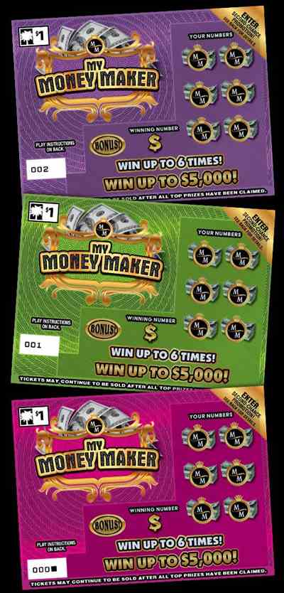 My Money Maker scratchcard - game number #1635 - front