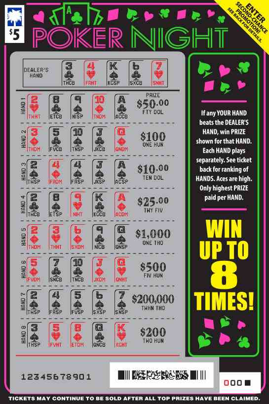 Poker Night scratchcard - game number #1595 - front-scratched