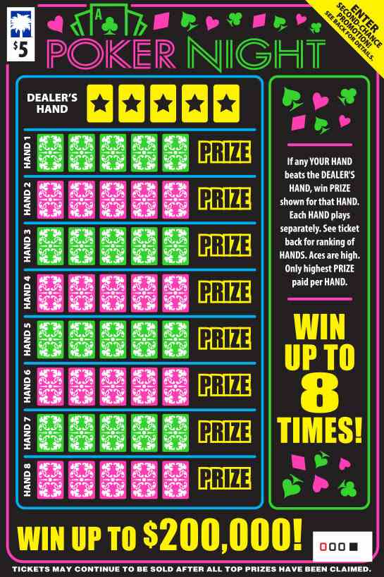 Poker Night scratchcard - game number #1595 - front