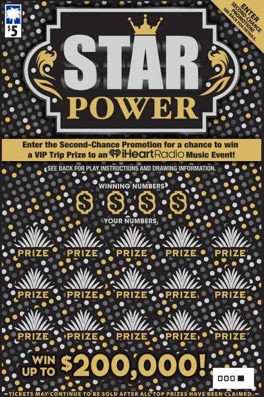 Star Power scratchcard - game number #1668 - front