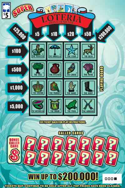 Super Loteria scratchcard - game number #1673 - front