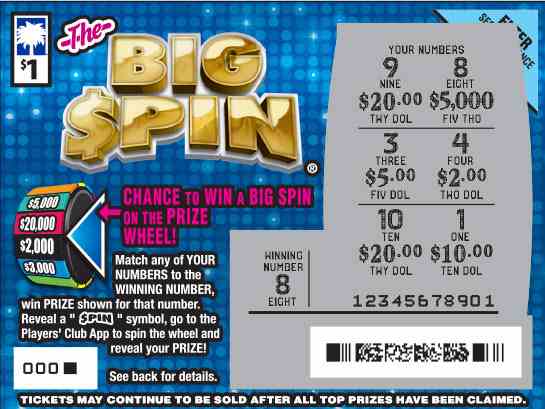 The Big $Pin scratchcard - game number #1588 - front-scratched