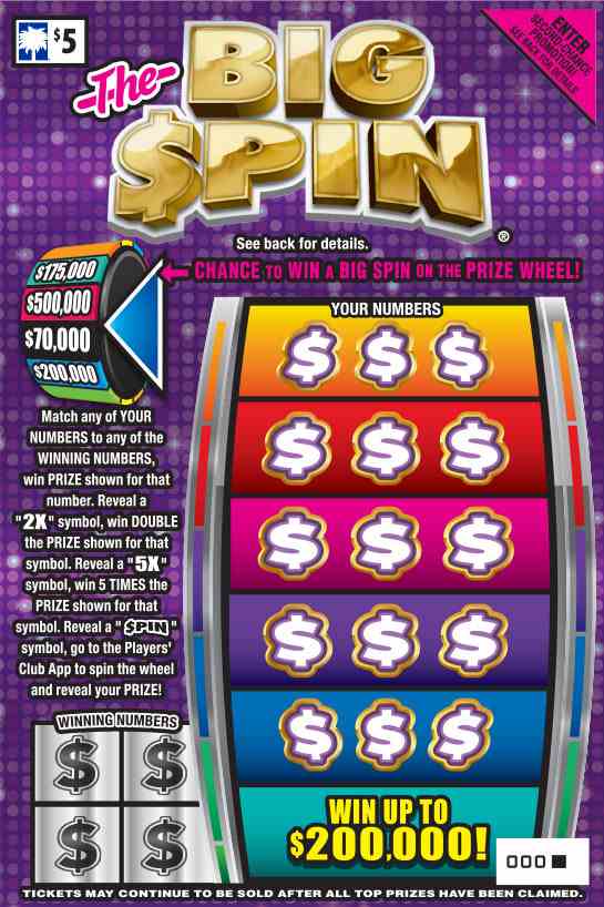 The Big $Pin scratchcard - game number #1590 - front