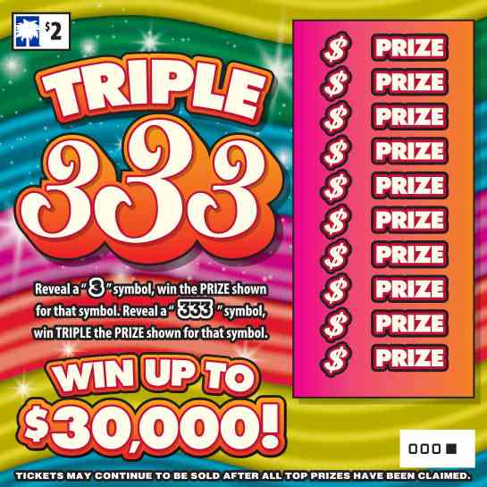 Triple 333 scratchcard - game number #1655 - front