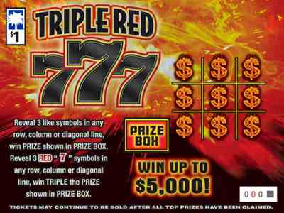 Triple Red 777 scratchcard - game number #1695 - front
