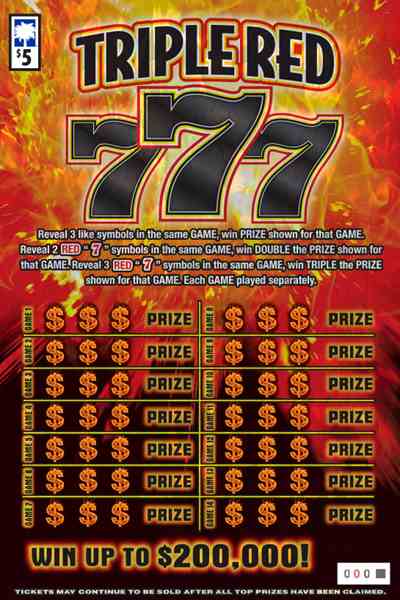 Triple Red 777 scratchcard - game number #1697 - front
