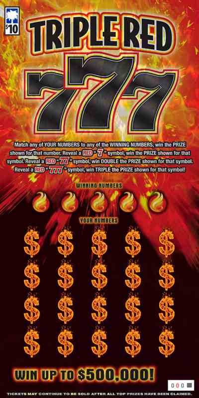 Triple Red 777 scratchcard - game number #1698 - front