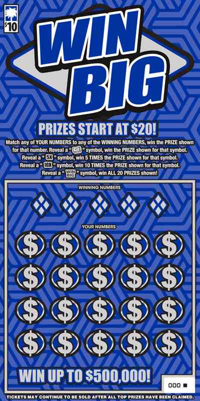 Win Big scratchcard - game number #1629 - front