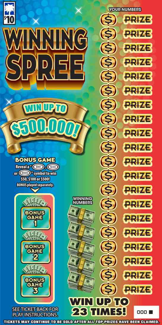 Winning Spree scratchcard - game number #1669 - front