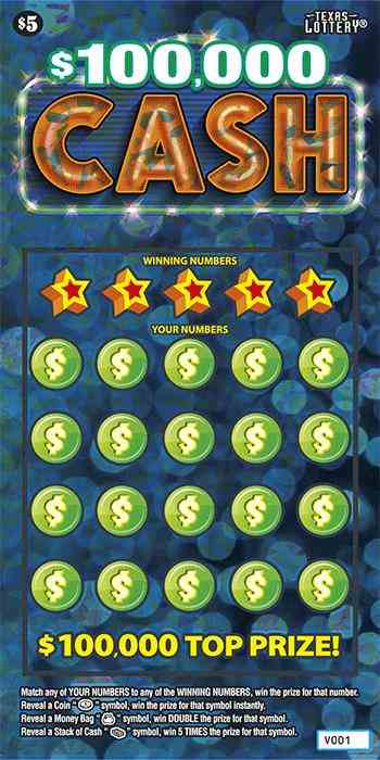 $100,000 Cash scratchcard - game number #2577 - front