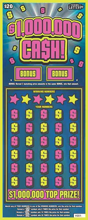 $1,000,000 Ca$H! scratchcard - game number #2744 - front