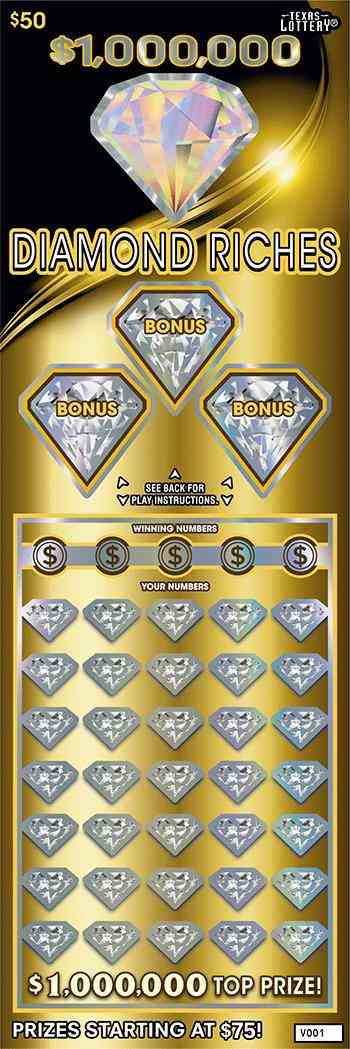 $1,000,000 Diamond Riches scratchcard - game number #2423 - front