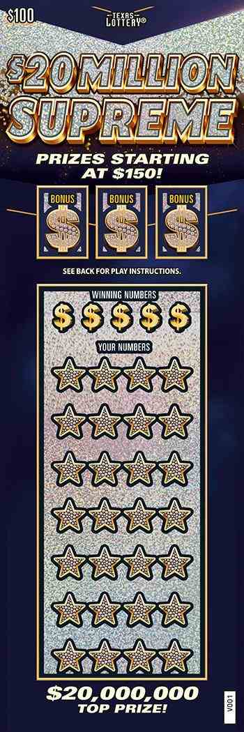 $20 Million Supreme scratchcard - game number #2400 - front