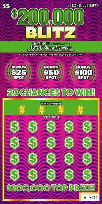 $200,000 Blitz scratchcard - game number #2619 - front