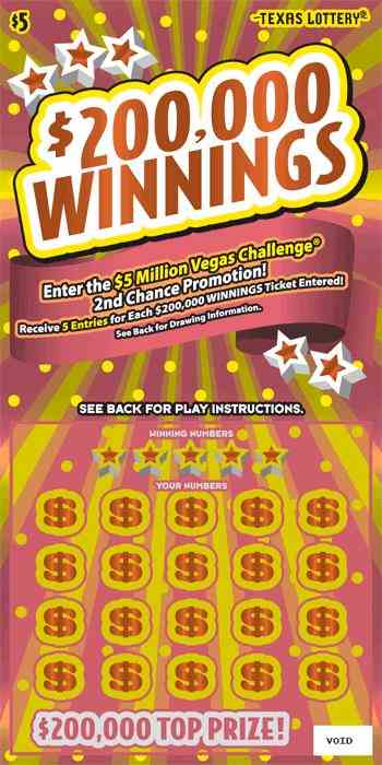 $200,000 Winnings scratchcard - game number #2520 - front