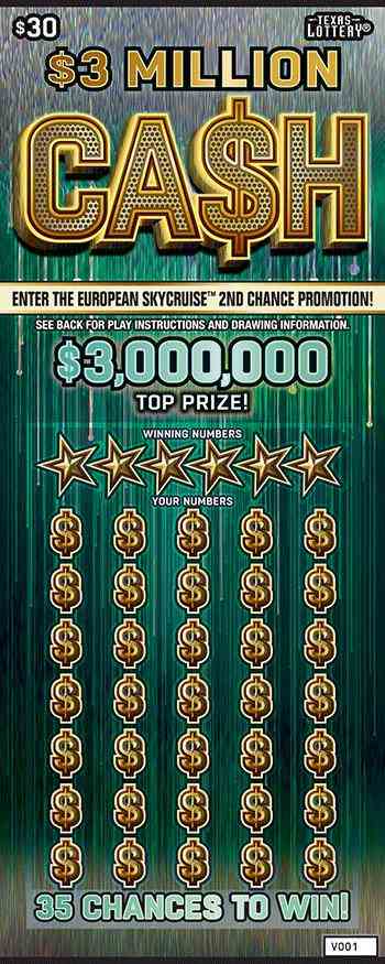 $3 Million Ca$H scratchcard - game number #2633 - front