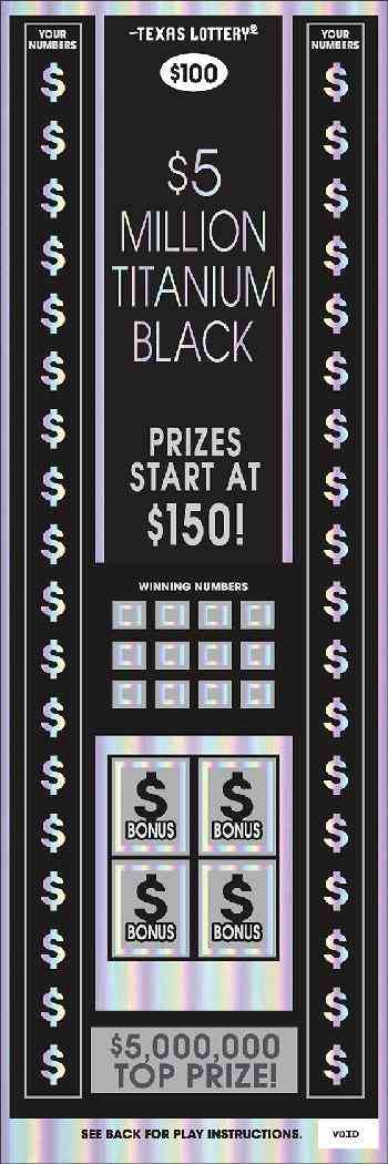 $5 Million Titanium Black scratchcard - game number #2627 - front