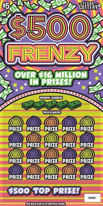$500 Frenzy scratchcard - game number #2742 - front