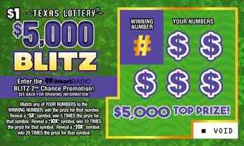 $5,000 Blitz scratchcard - game number #2617 - front