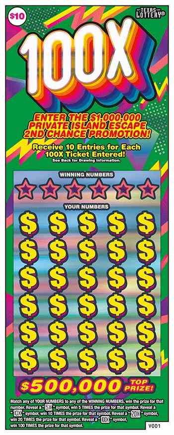 100X scratchcard - game number #2644 - front