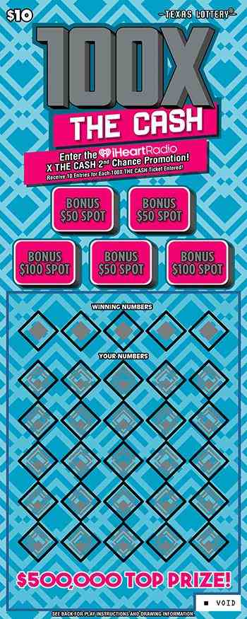 100X The Cash scratchcard - game number #2713 - front