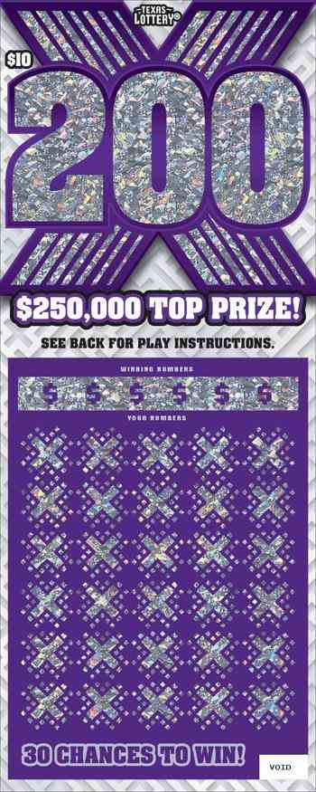 200X scratchcard - game number #2573 - front