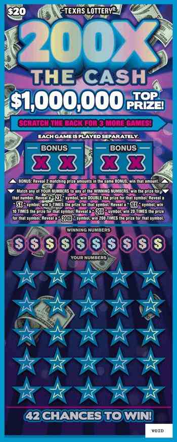 200X The Cash scratchcard - game number #2418 - front