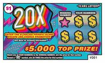 20X scratchcard - game number #2642 - front