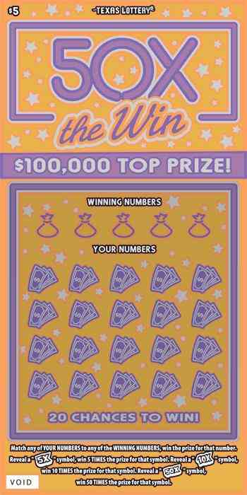 50X the Win scratchcard - game number #2554 - front