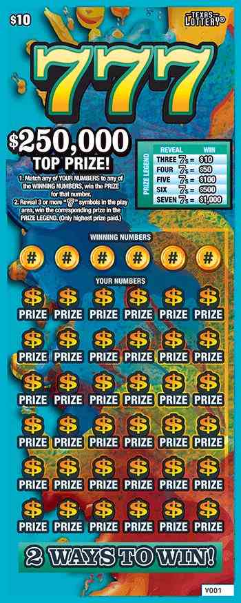 777 scratchcard - game number #2632 - front